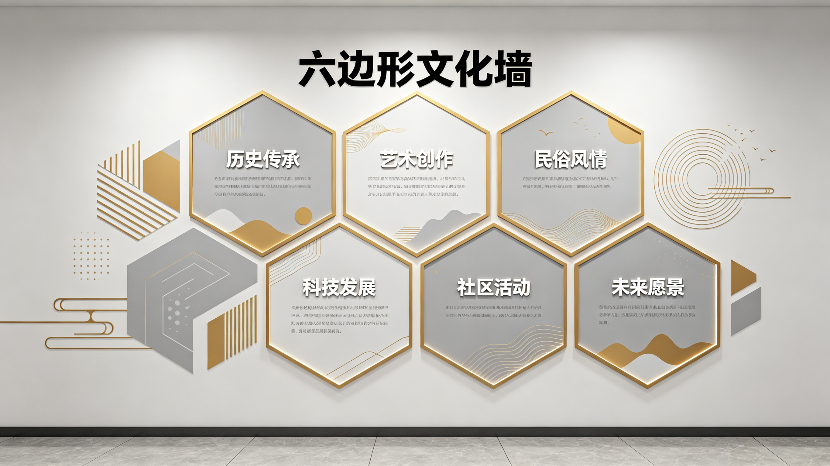 秭归企业文化墙 | 六边形信息美学